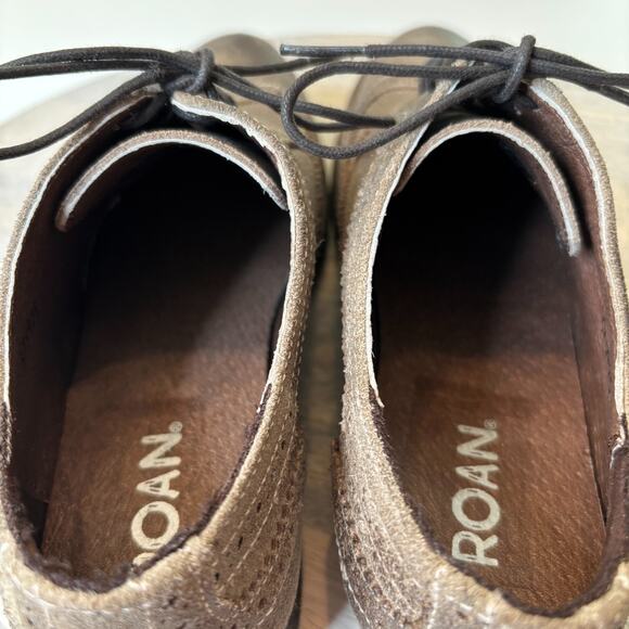 Roan by Bed Stu Brown Suede Oxford Shoes Women’s 7 Wingtip Lace Up Brogue Casual - Picture 8 of 11